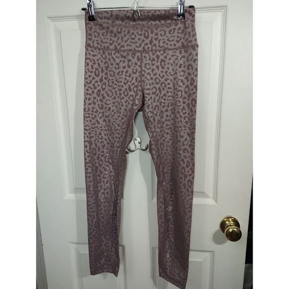Zyia Active Supreme High Rise 7/8 Leggings Size 8-10 Lilac Leopard Metallic - Picture 1 of 10